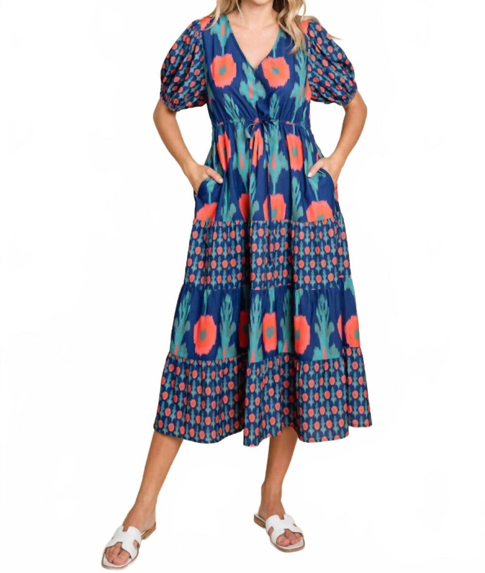 NEW JODIFL floral print midi dress in navy